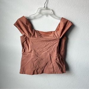 Anthropologie Deletta cold shoulder crop top